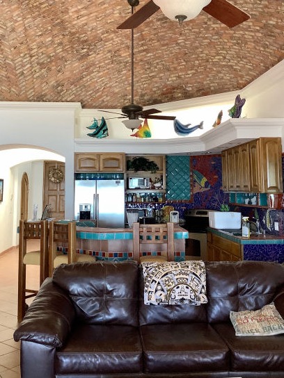 Kitchen area at Bella Mareas vacation rental in Rocky Point, Mexico.